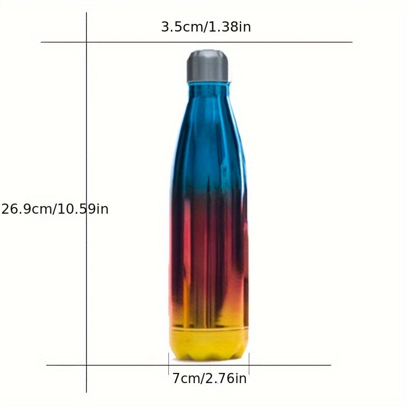 Double-Wall Insulated Bottle 500ML Thermal Cup, Fade Color Vacuum ,Stainless Steel Hot Ice Water Coffee Sports Bottle FS