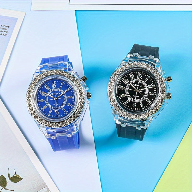 Candy Color Luminous Student Quartz Watch, Teenager's Simple Luminous Quartz Watch FS