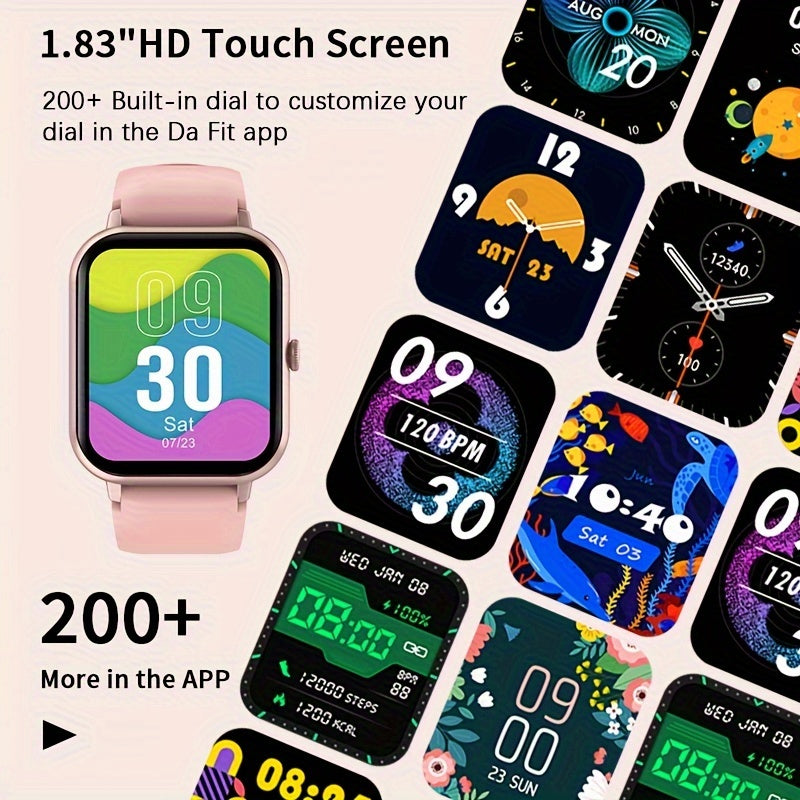 Smart Watch With Answering/Wireless Calls, 4.65 Cm HD Screen, Fitness Tracker, 123 Sports Modes, Fitness, Steps/Calories, Sitting Reminder, Message Push, Remote Photo, Music Control, AI Voice Assistant Smart Watch FS