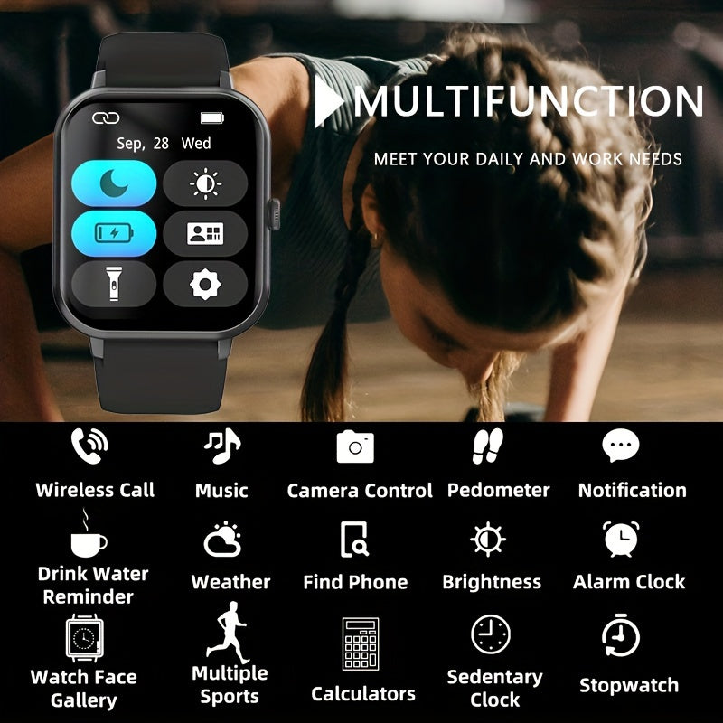 Smart Watch With Answering/Wireless Calls, 4.65 Cm HD Screen, Fitness Tracker, 123 Sports Modes, Fitness, Steps/Calories, Sitting Reminder, Message Push, Remote Photo, Music Control, AI Voice Assistant Smart Watch FS