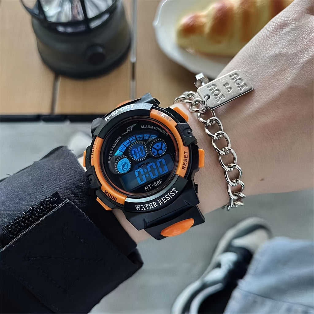 Sport Digital Watch, Alarm Clock, Timer, Calendar, Day Of The Day Wrist Watch, FS