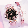 Girl Pink Watch And 1pc Rhinestone Bracelet, Gift For Friend FS
