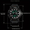 Sports Watch Men's Multifunctional, Luminous Display with Alarm, Chronograph & Stopwatch, Dual Movement, Rubber Case FS