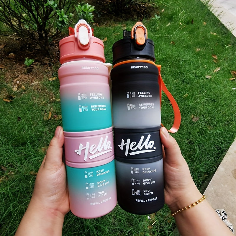 Water Bottle with Hello Design 700ml Insulated- Encourages Hydration, PC Material, No PVC, FS
