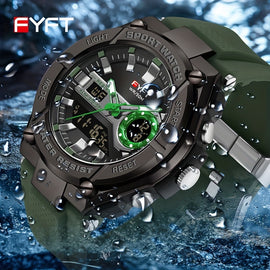 Men's Watch FYFT Boy's Metal Outdoor Trendy Multifunctional Electronic Watch, Ideal choice for Gifts FS