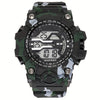 Boys' Camo Silicone Strap Digital Watch - Large Dial, Date & Week Display, Alarm, Chronograph, Luminous, Waterproof FS