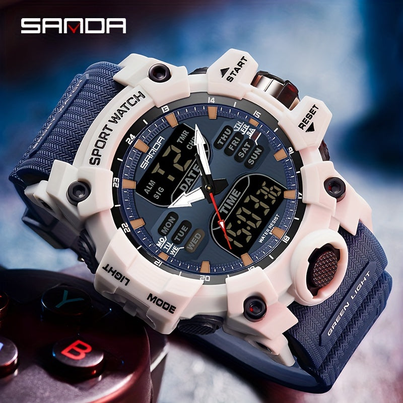 SANDA Fashion Boy's Waterproof Multi Functional Sports Watch FS