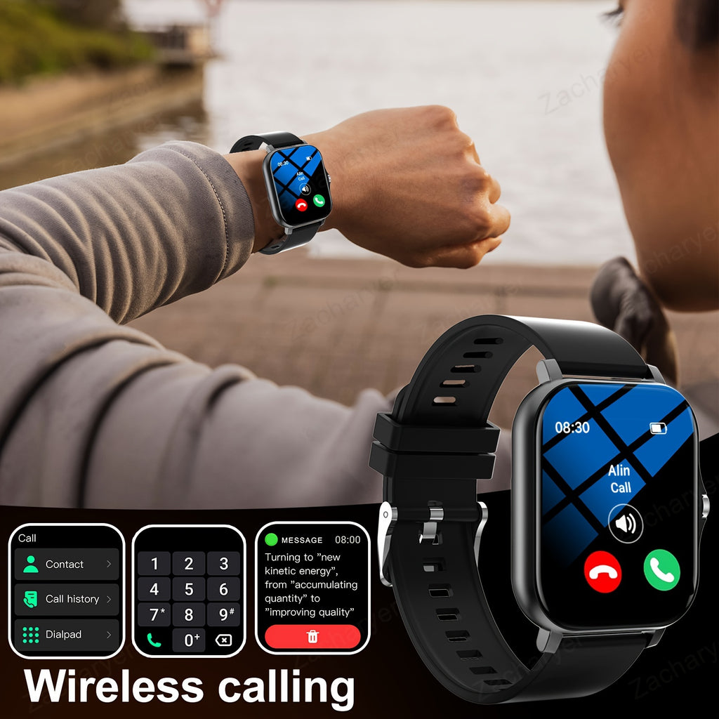 Multi-Sport Tracker, Smartwatch with Wireless Calling, Customizable Wallpaper, Fitness Monitoring - Compatible for iPhone & for Android FS
