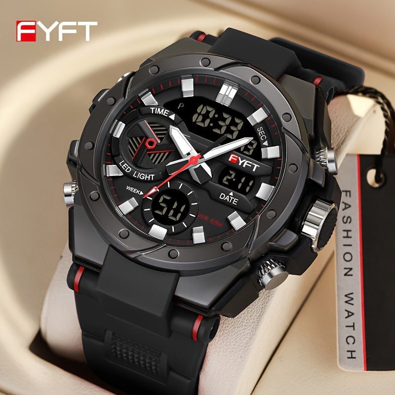 Men's Watch FYFT Classic Metal Trendy Multifunctional Outdoor Boys Watch, Ideal choice for Gifts FS