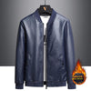 New Men's Casual Leather Clothing Autumn And Winter Standing Collar Plus Size Velvet Padded Thickened Coat