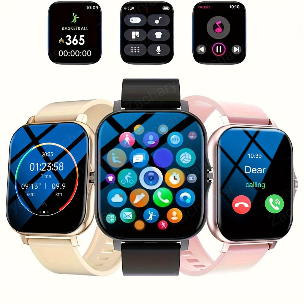 Multi-Sport Tracker, Smartwatch with Wireless Calling, Customizable Wallpaper, Fitness Monitoring - Compatible for iPhone & for Android FS