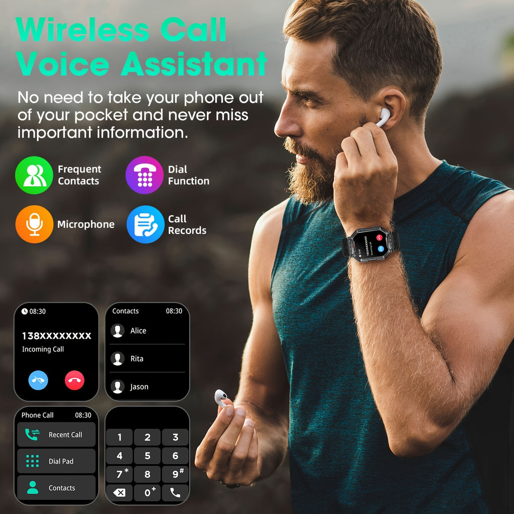 Smart Watch, Battery Life, Ultra-clear Large-screen Magnetic Charging, Hundreds Of Sports Modes, With Flashlight, Wireless Calls, Built-in Altitude Compass, For Men And Women -FS