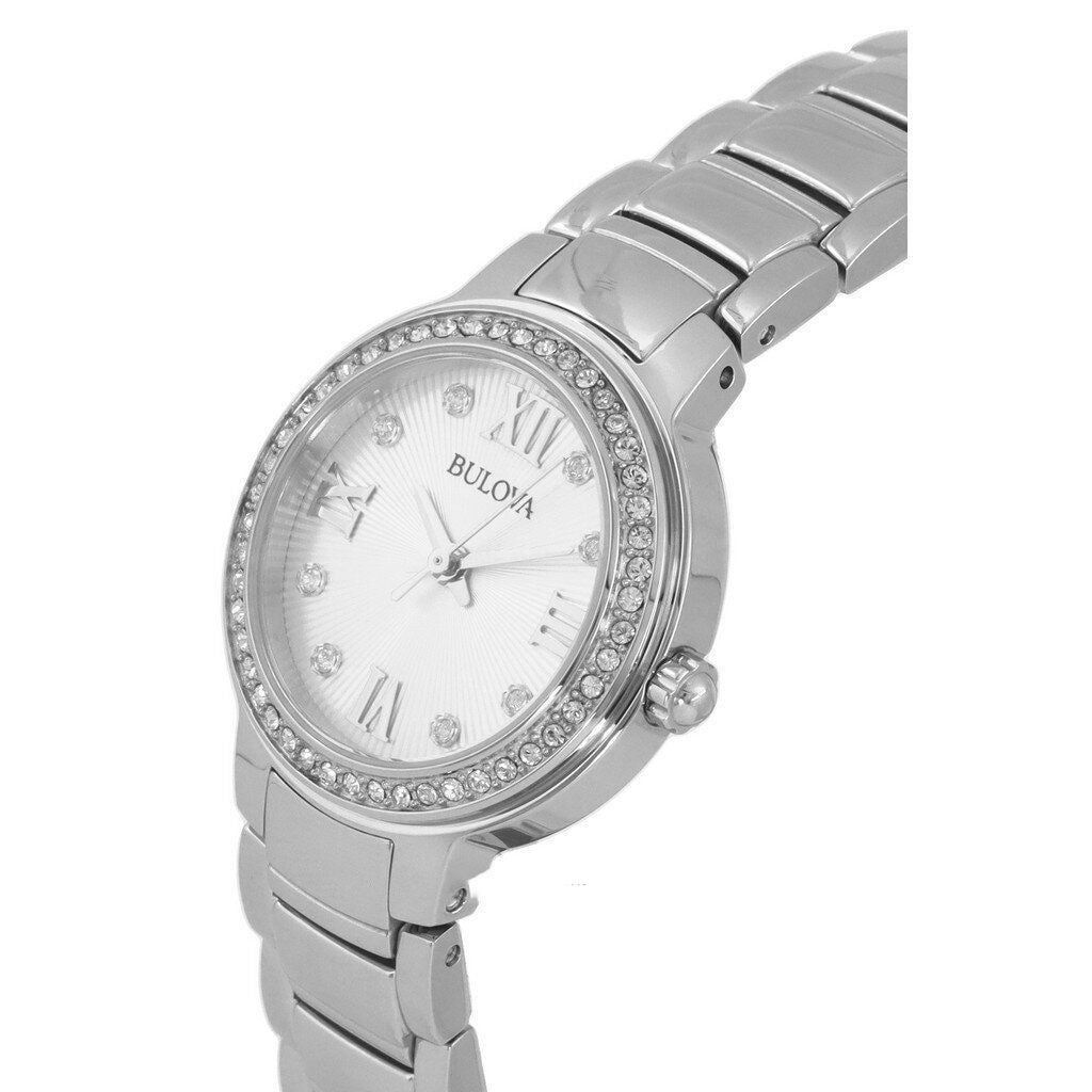 Bulova Crystal Accents Stainless Steel Silver Dial Quartz 96L280 Women's Watch