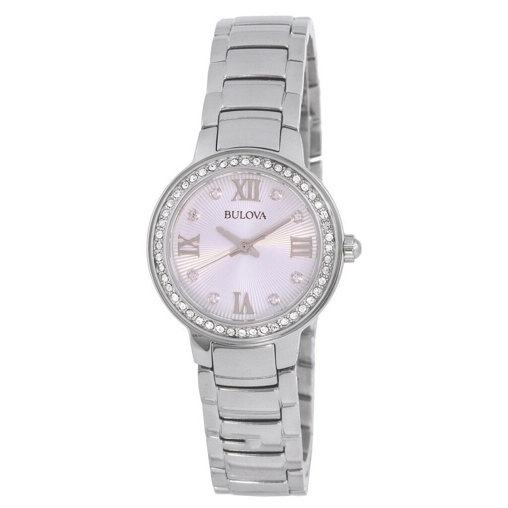 Bulova Crystal Accents Stainless Steel Silver Dial Quartz 96L280 Women's Watch