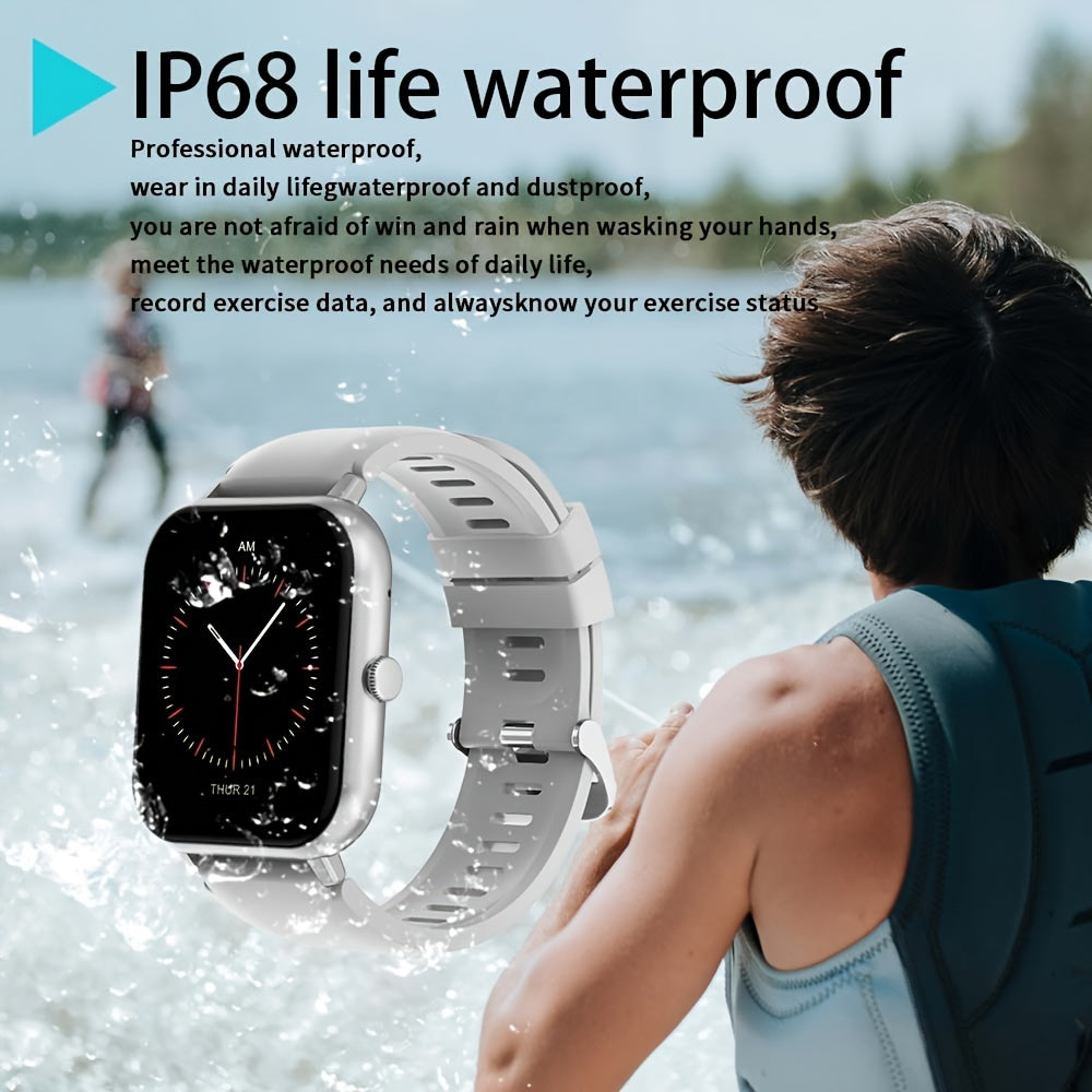 Smart Watch With Answering/Wireless Calls, 4.65 Cm HD Screen, Fitness Tracker, 123 Sports Modes, Fitness, Steps/Calories, Sitting Reminder, Message Push, Remote Photo, Music Control, AI Voice Assistant Smart Watch FS