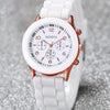 3pcs/set, Fashion Silicone Strap Quartz Wrist Watch Set, Ideal For Holiday Gift FS