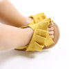 3-18M Baby Girl Ruffled Crossover Soft-Sole Sandals Trendy Shoes