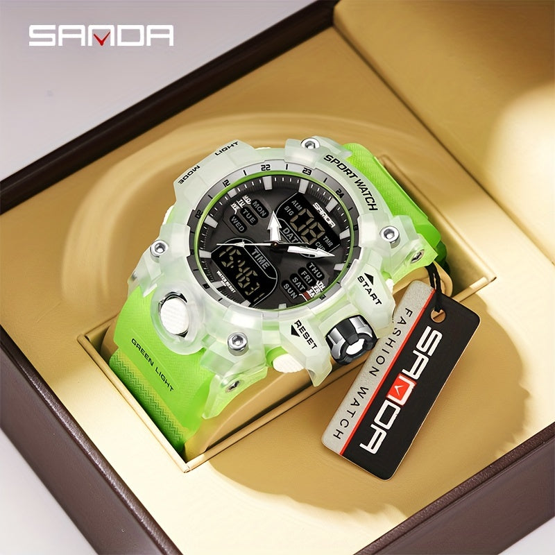 SANDA Fashion Boy's Waterproof Multi Functional Sports Watch FS