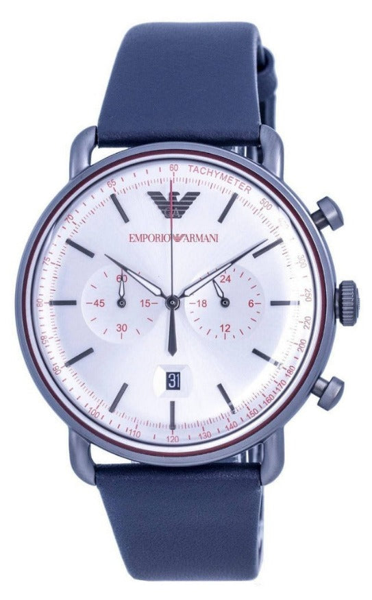 Emporio Armani Aviator Chronograph Silver Dial Quartz AR11384 Men's Watch