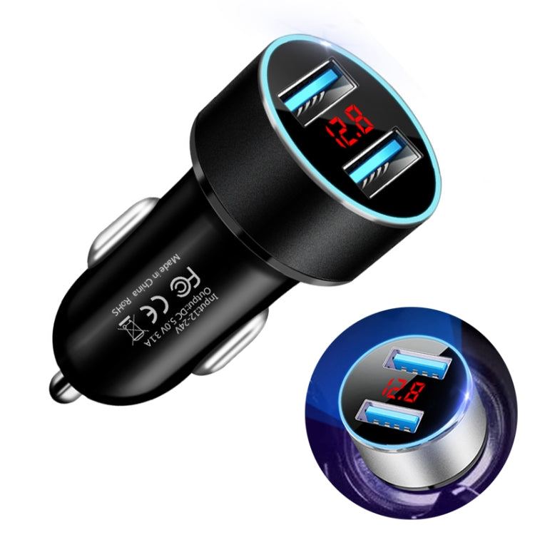 JMG-C016A 5V 3.1A Car Dual USB Charger with LED Display