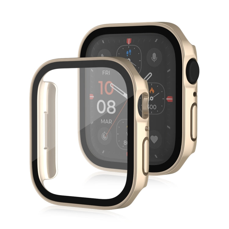 3 Colored PCS Life Waterproof Frosted 2 in 1 PC Frame + Tempered Glass Protective Case For Apple Watch Series 6 / 5 / 4 / SE 44mm(Rose Gold+ Silver + Starlight Color)