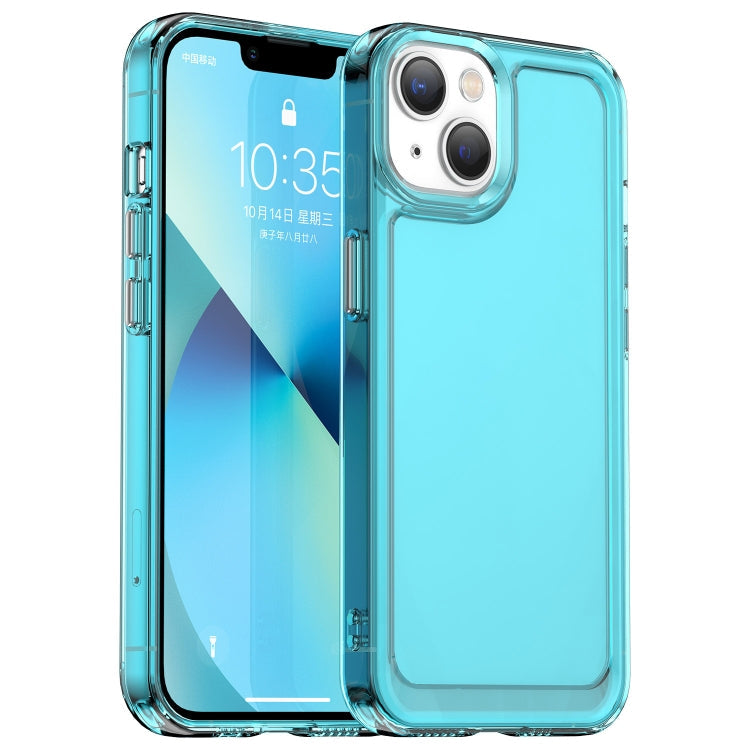 Candy Series TPU Phone Case For iPhone 8 Plus / 7 Plus (Transparent Blue)