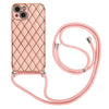 For iPhone 13 Electroplating Lambskin Lanyard Phone Case(Grey)