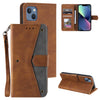 For iPhone 12 Nail Skin Feel Stitching Calf Texture Leather Phone Case(Brown)