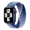 3 PCS Nylon Single-turn Braided Watch Band For Apple Watch Series 8&7 41mm / SE 2&6&SE&5&4 40mm / 3&2&1 38mm, Length:135mm (Blue Berry + W Green Grey+ Black Chocolate)