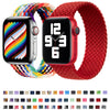 3 PCS Nylon Single-turn Braided Watch Band For Apple Watch Series 8&7 41mm / SE 2&6&SE&5&4 40mm / 3&2&1 38mm, Length:135mm (Rainbow + Colour + Strawberry Red)