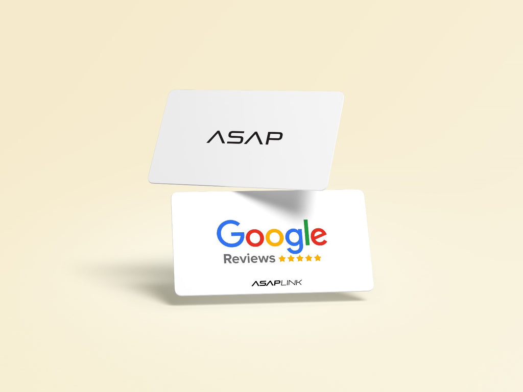 ASAPLINK Google Review NFC Cards with QR Code printed on card - Classic White with one side printing