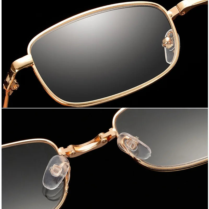 Foldable Reading Glasses Folding Presbyopia Men Women Metal Retro Computer Reading Glasses with Case 1.0 1.5 2.0 2.5 3.0 3.5 4.0
