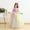 2-12Y Kids Girls Flower Mesh Tutu Princess Dresses With Headband