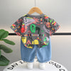 12M-5Y Toddler Boys Sets Fully Printed Cartoon Animal T-Shirts & Jeans