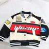 18M-8Y Letter Print Color Block Button Warm Coat Jacket Boy