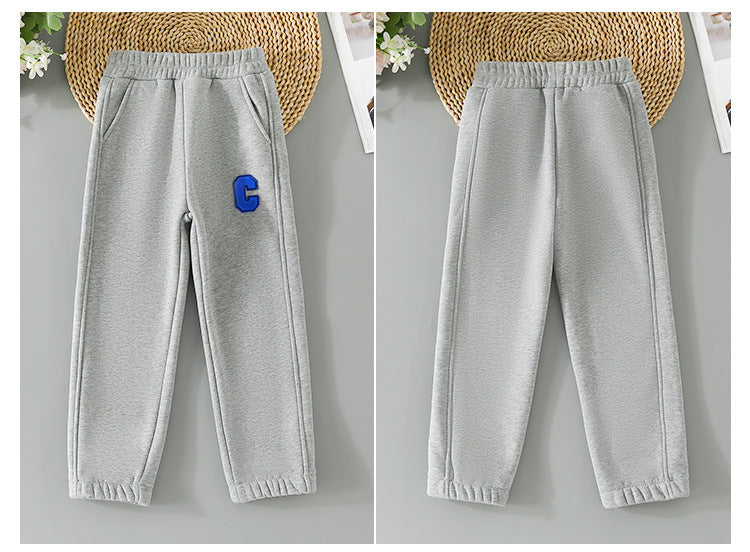 Kids Boys 3-10Y Fleece Casual Sweatpants Letter C