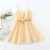 18M-6Y Toddler Girls Sling V-Neck Striped Strap Dresses