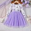 Kids Girls 4-9Y Floral Patchwork Mesh Dresses Clothing Kids wear