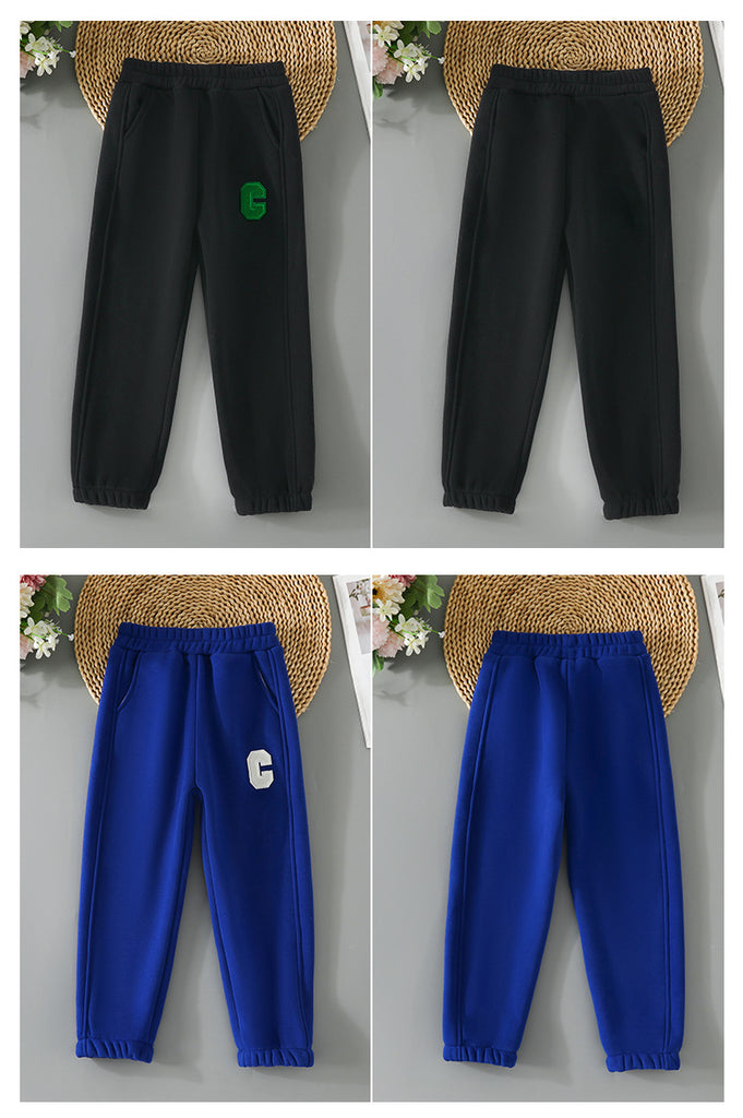 Kids Boys 3-10Y Fleece Casual Sweatpants Letter C