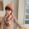 Striped Bear Scarf And Hat Beanie Set Kid Accessories