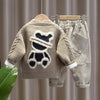 Boy 9M-4Y Bear Print Long Sleeve Knitwear Cardigan Kids Clothing