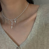 Double-layer Pearl Camellia Necklace