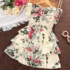 Toddler Girls 3-7Y Retro Floral Printed Flying Sleeve Princess Dress