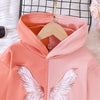 4-9Y Kids Girls Contrast Color Butterfly Patchwork Hooded Sweatshirt Coats & Jackets