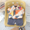 12M-5Y Toddler Boys Sets Contrast Shirts And Striped Shorts