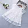 Kids Girls 3-8Y Shorts Sleeve Lace Ruffle Trim Mesh Dresses