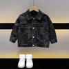 18M-8Y Kids Boys Letter Lapel Denim Jacket