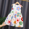 Toddler Girls 2-7Y Flower Printed Sleeveless Printed Casual Tank Dresses