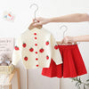 Toddler Girls 9M-4Y Embroidered Fruit Two-Piece Sets Cardigan Sweater And Skirts  Girls Clothes  Knitwear