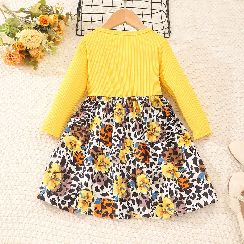 Toddler Girls 2-7Y Floral Long Sleeve Bow Dresses